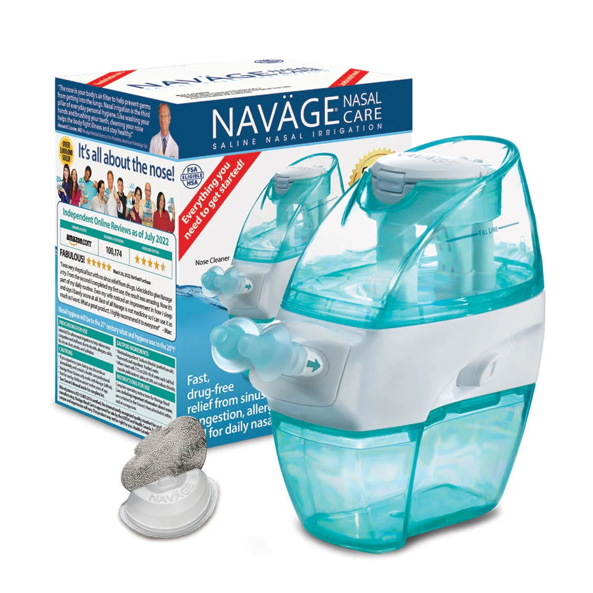 Nasal Care Starter Bundle Nose Cleaner, 30 SaltPods E7688
