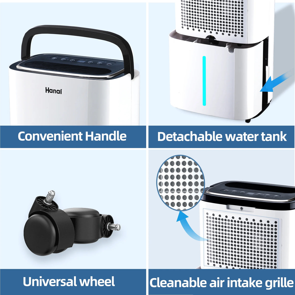 22 Pints Portable Dehumidifier with Drain Hose U19041