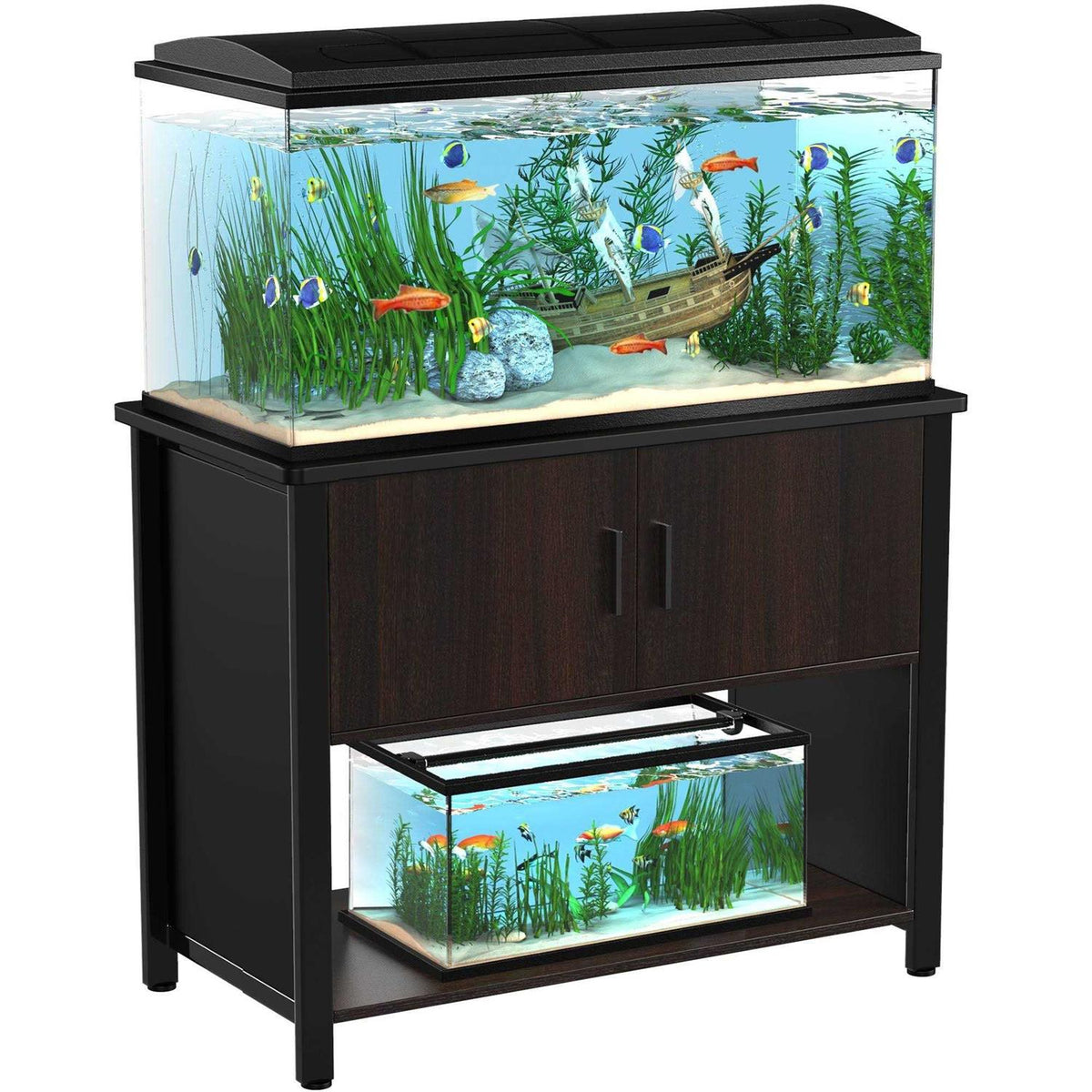 Fish Tank Stand Metal Aquarium Stand with Cabinet W9254