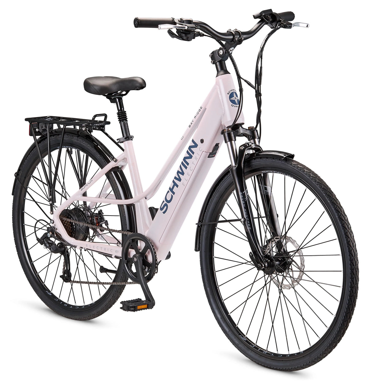 700c 7 Speed 250w Hybrid Electric Bike Aurora White X4388