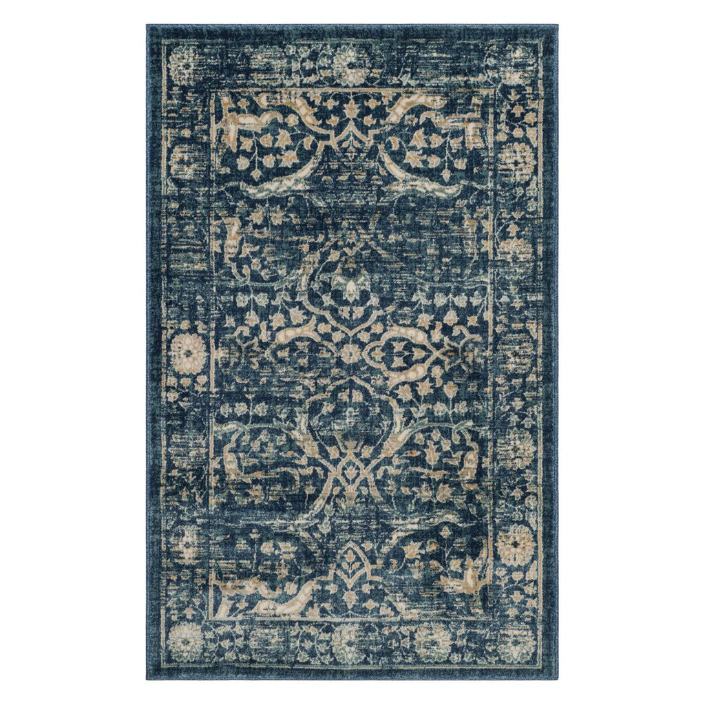 Navy / Beige Runner Rug Y14201