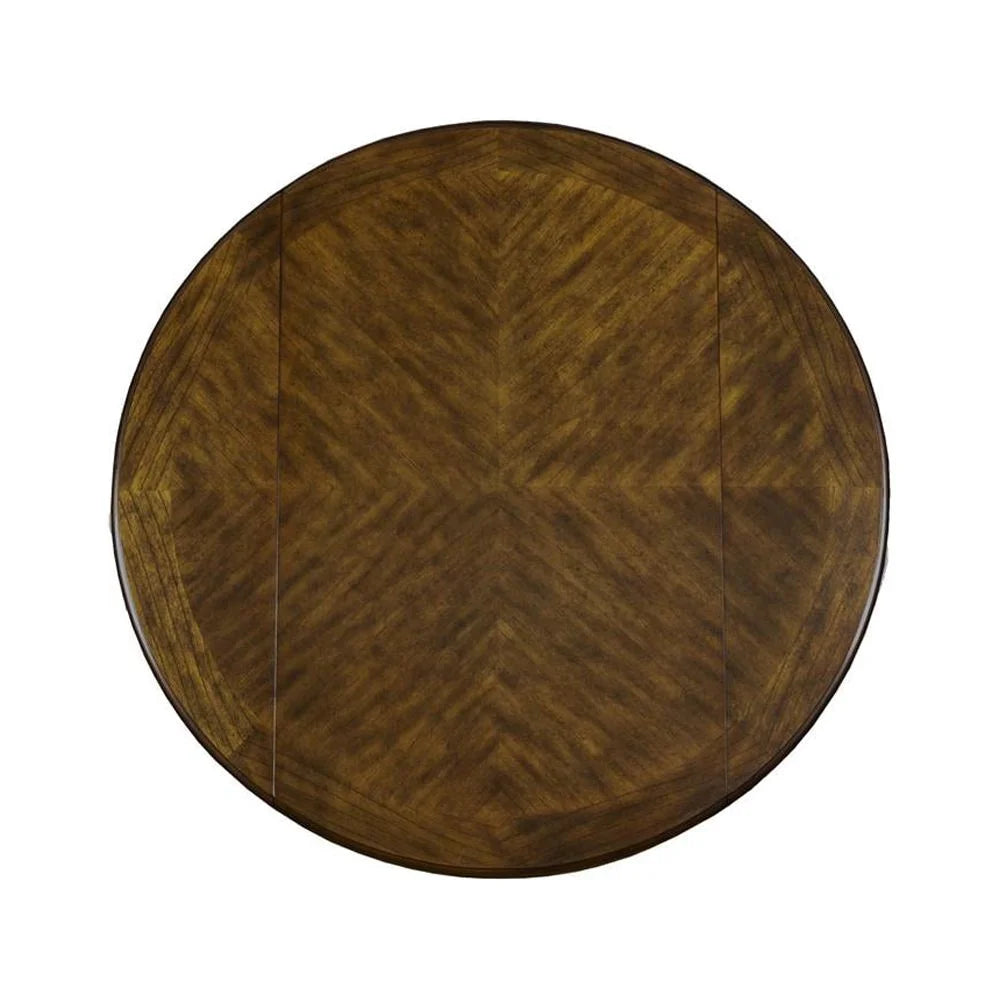 Solid Wood Drop Leaf Dining Table with 2 Chairs in Brown S96849