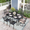7 Piece Patio Dining Set Metal Table and Chairs Z9752