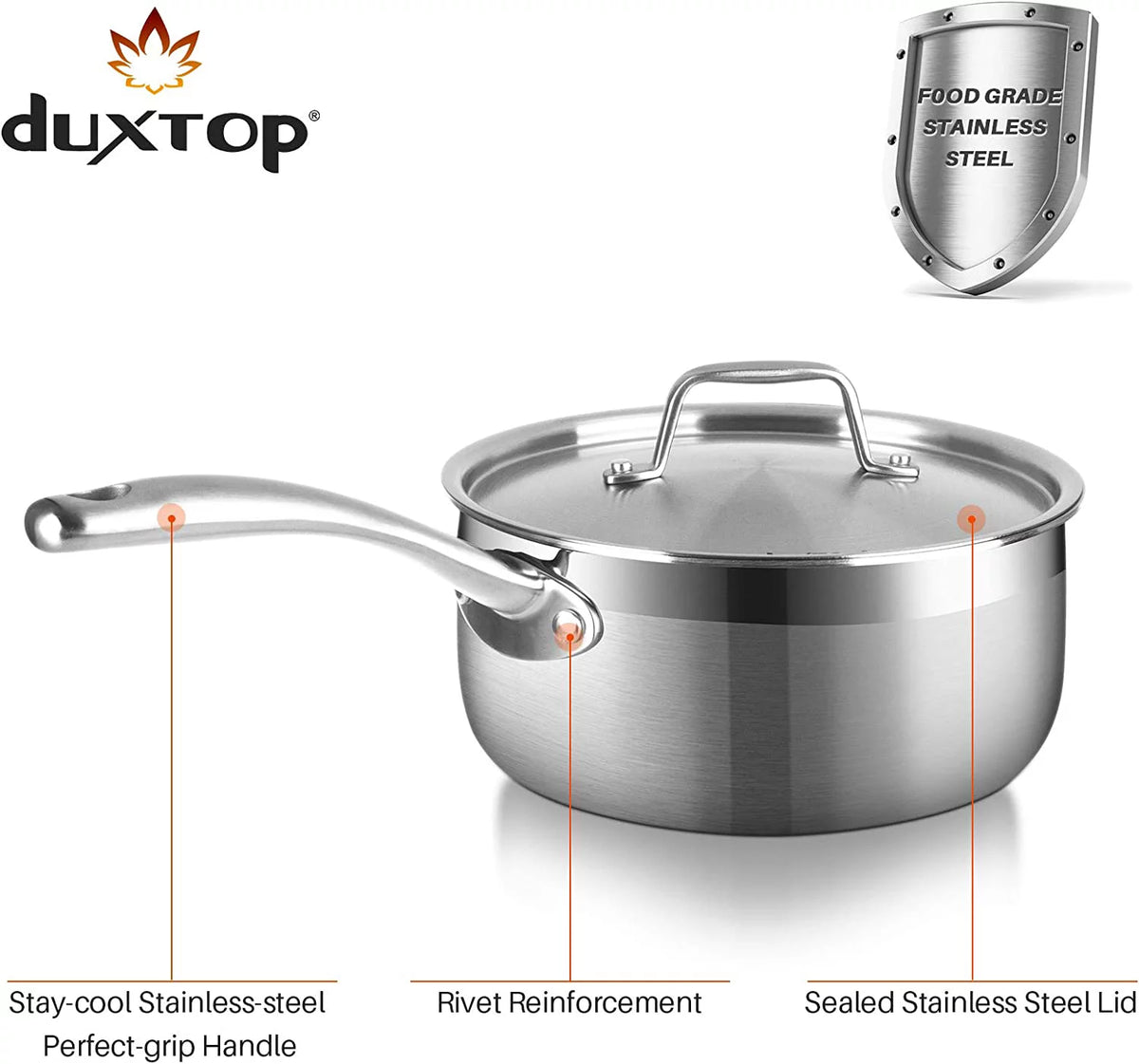 Whole-Clad Tri-Ply Stainless Steel Induction Cookware Set 14PC G8800