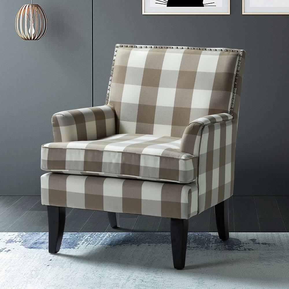 Red and Yellow Nailhead Trim Arm Chair W674471
