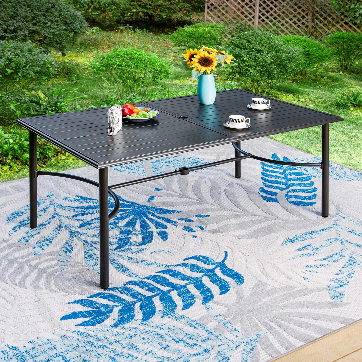7 Piece Patio Dining Set Metal Table and Chairs Z9752