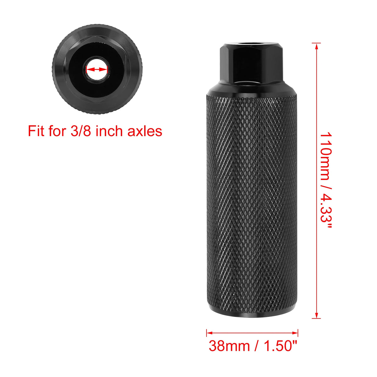 Aluminum Alloy Rear Foot Pegs Footrests for Bicycle 3/8 Inch Black Q90246