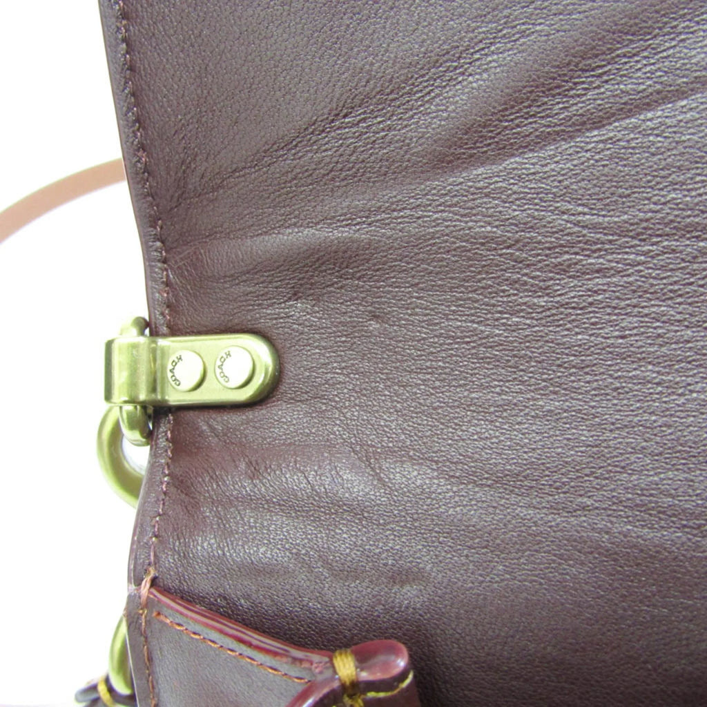 Beige Brown Leather Shoulder Bag H332042