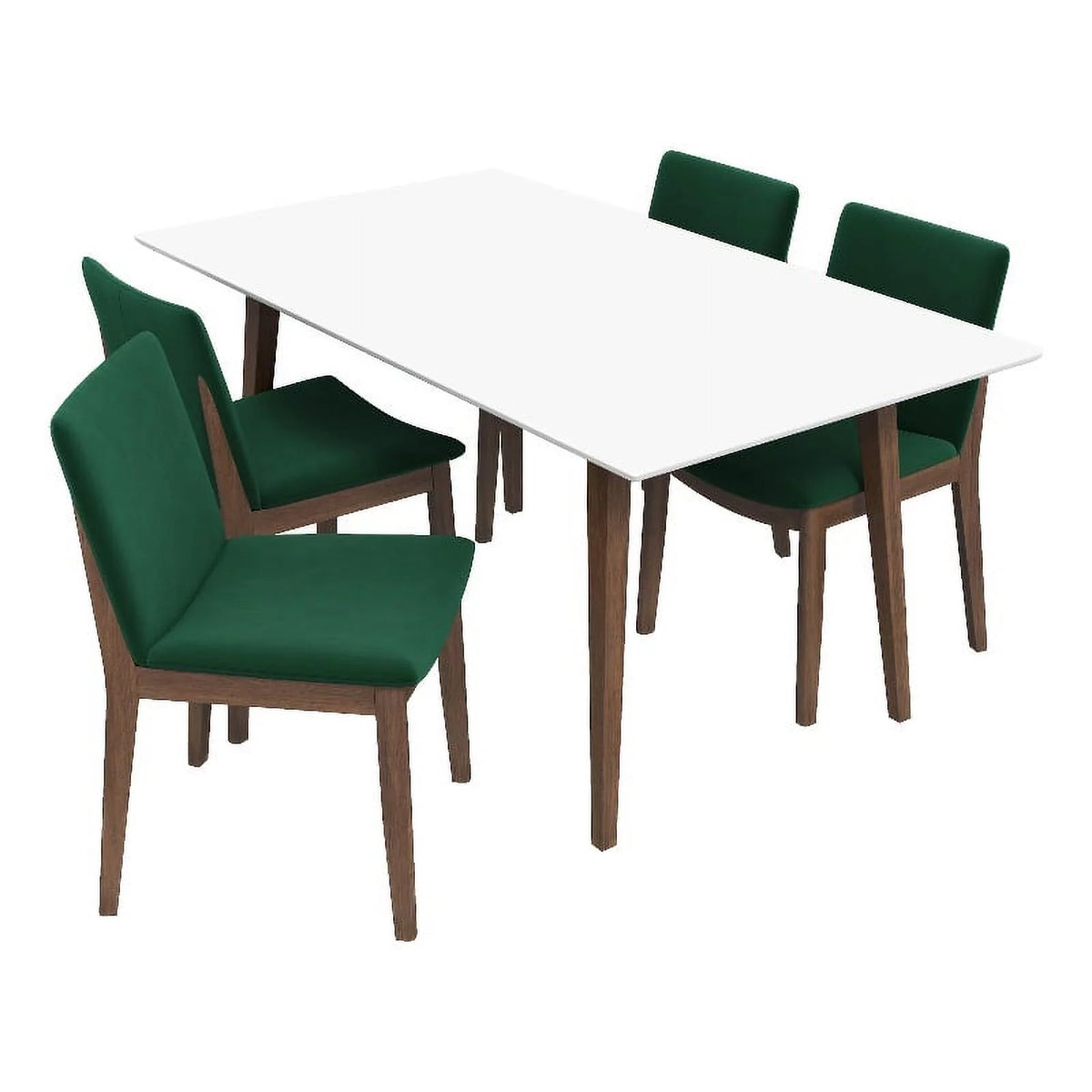 Solid Wood Walnut Dining Table and Chair Set of 4 F41548