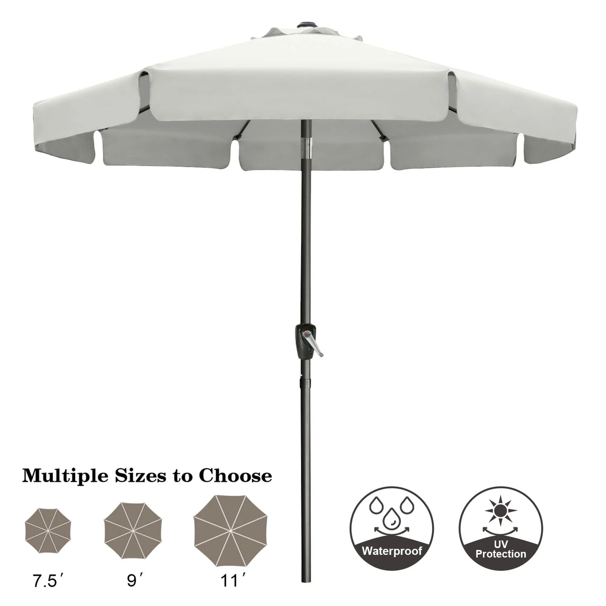 9ft Outdoor Market Patio Umbrella with Push Button Tilt K8498