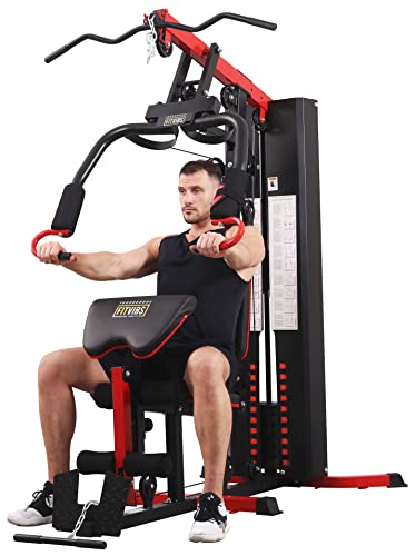 Multifunctional Home Gym Workout Station with 122.5LB Weight Stack P72512