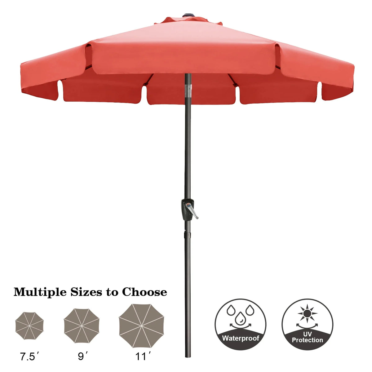 9ft Outdoor Market Patio Umbrella with Push Button Tilt K8498