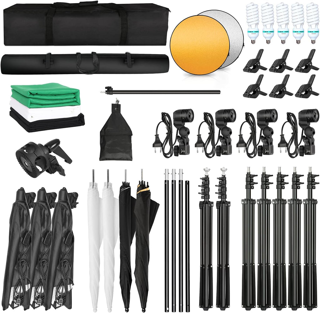 Photographic Umbrella Soft Box Lighting Kit with Cantilever Soft Box, 2m Light Stand, 2-in-1 Reflector V785