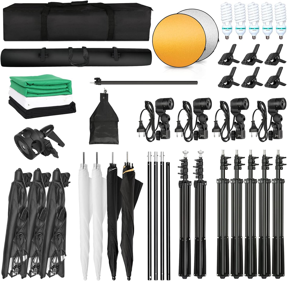 Photographic Umbrella Soft Box Lighting Kit with Cantilever Soft Box, 2m Light Stand, 2-in-1 Reflector V785