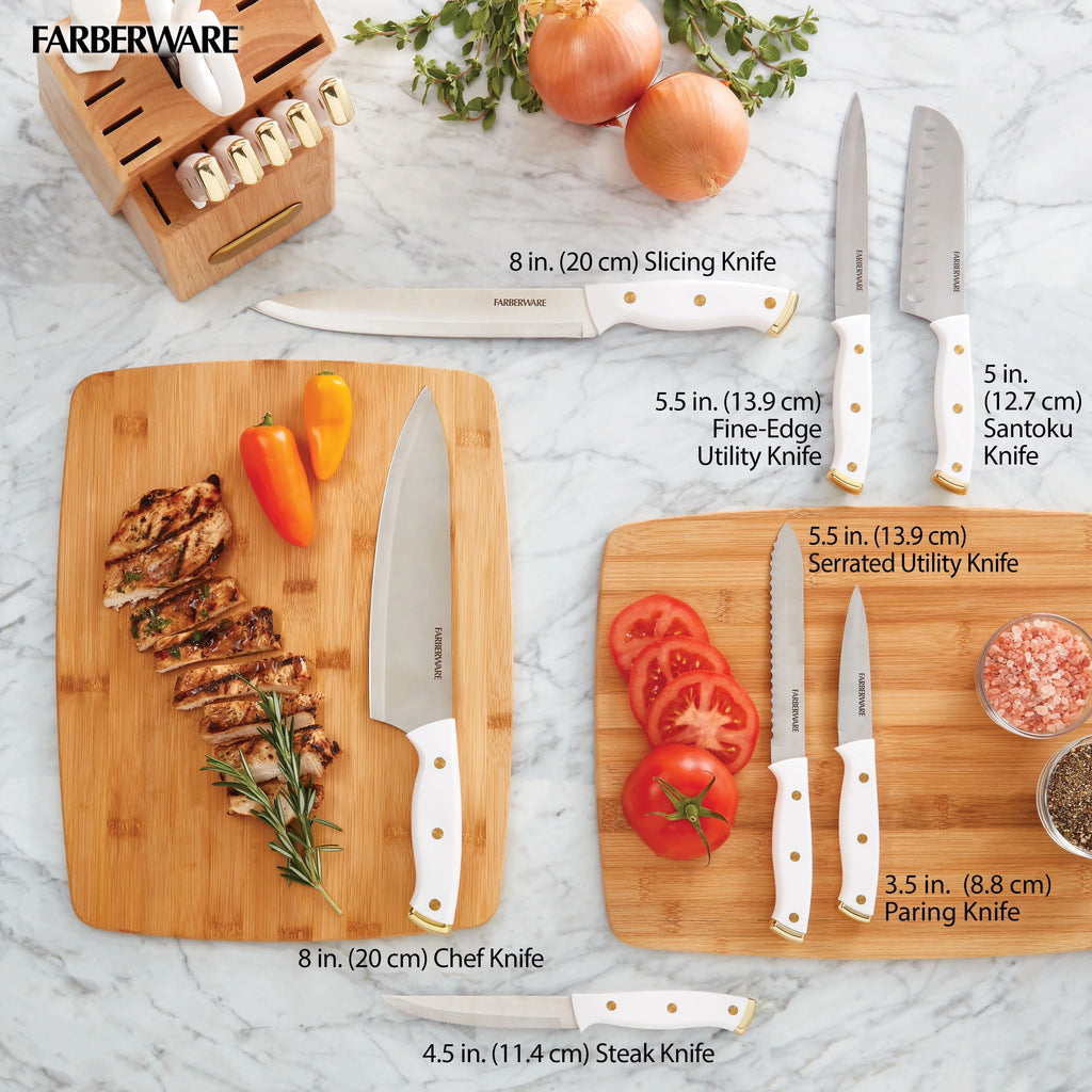 15-Piece Forged Triple Riveted Knife Set with Block X9246