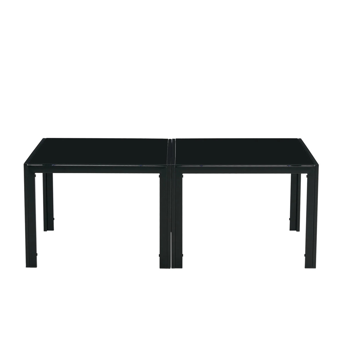 Glass Coffee Table Set of 2 Black F288033