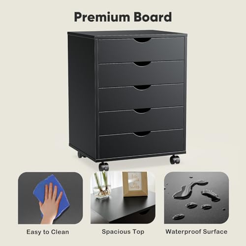 White 7 Drawer Mobile File Cabinet with Wheels F3962