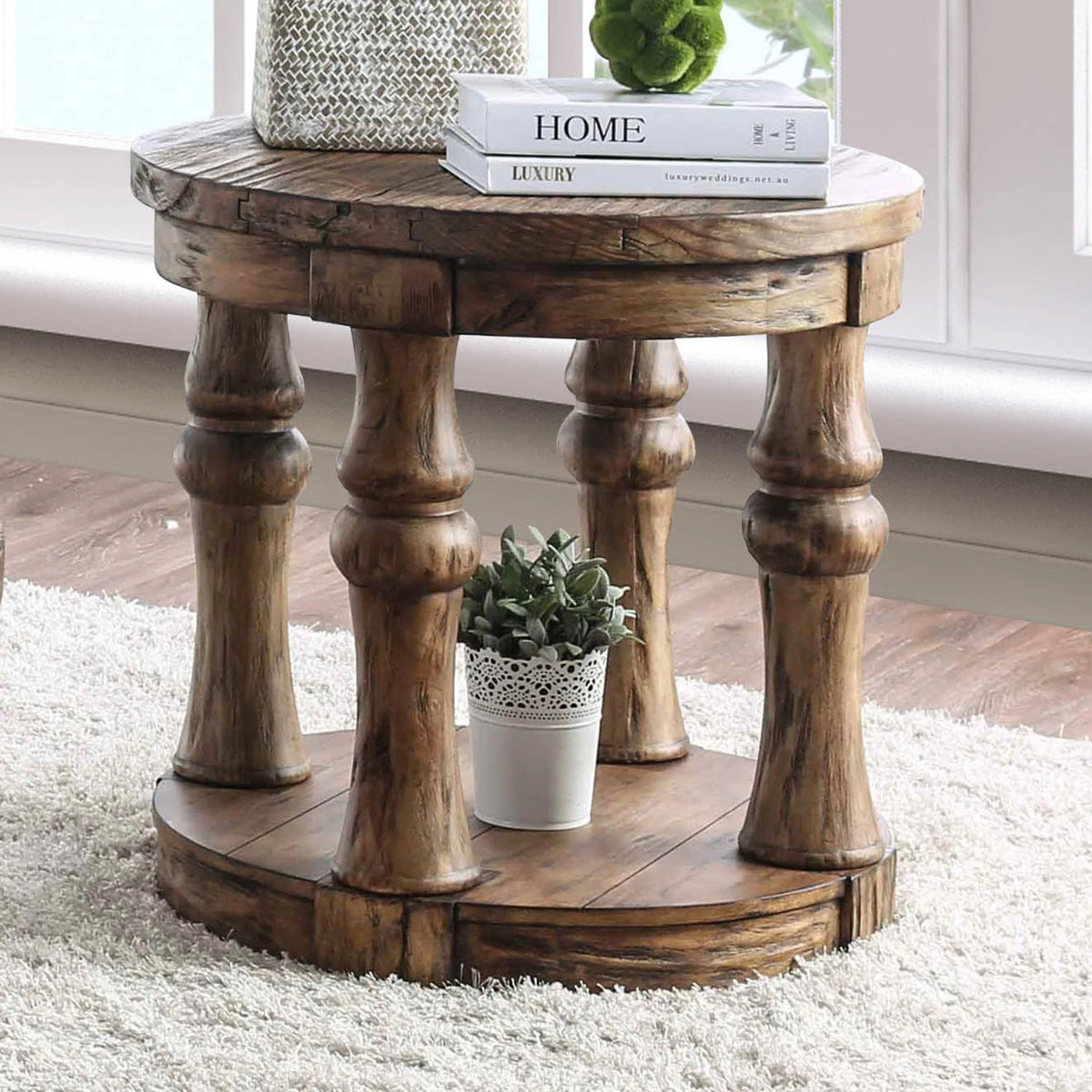 Oak 1-Shelf End Table J860125