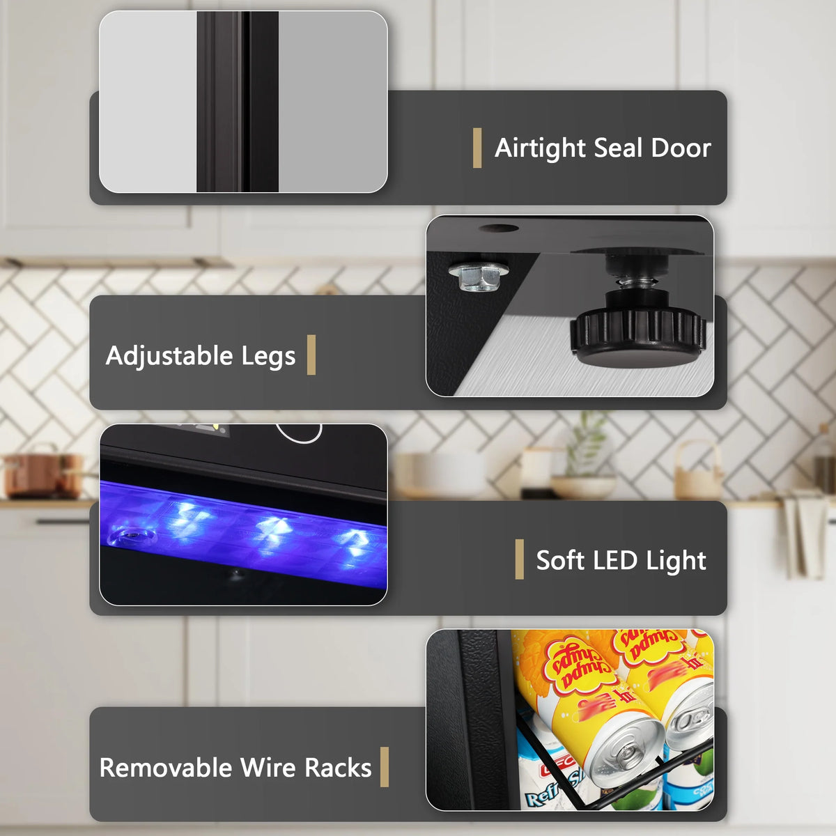 1.7 cu.ft Black Beverage Cooler & Refrigerator L9904