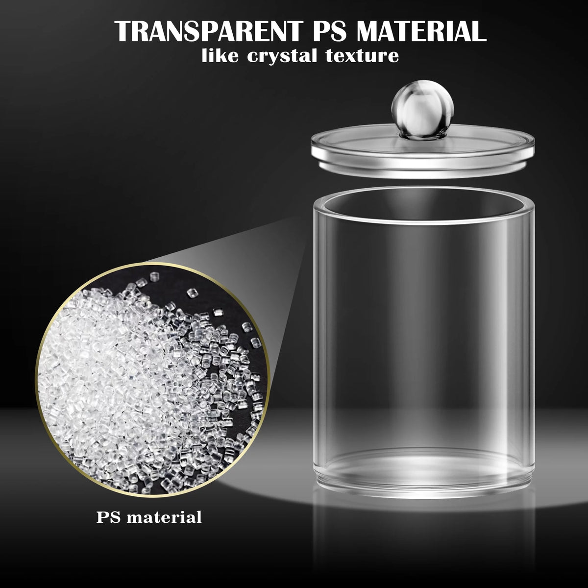 6 Pcs Cotton Swab Ball Pad Holder Clear Makeup Organizer S593549