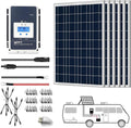600 Watts 12/24 Volts 6PCS 100watts Polycrystalline Panel Solar RV Kits with 50A MPPT LCD Charge Controller U3667