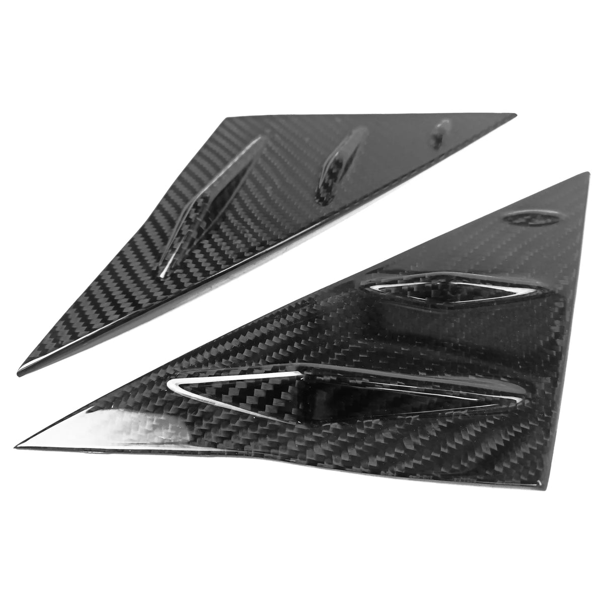 Front Window Louver Real Carbon Fiber Vent Trim 2PCS J2449