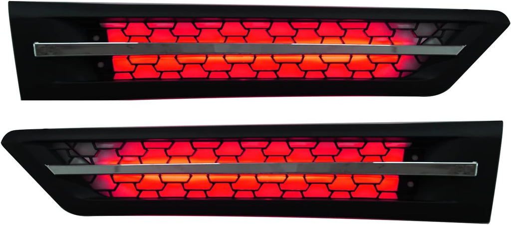 Green LED Side Grille Air Intake Vent Replacement Left Right Pair for Freightliner Cascadia 2018+ I57117