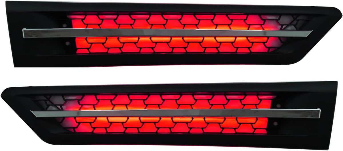 Green LED Side Grille Air Intake Vent Replacement Left Right Pair for Freightliner Cascadia 2018+ I57117