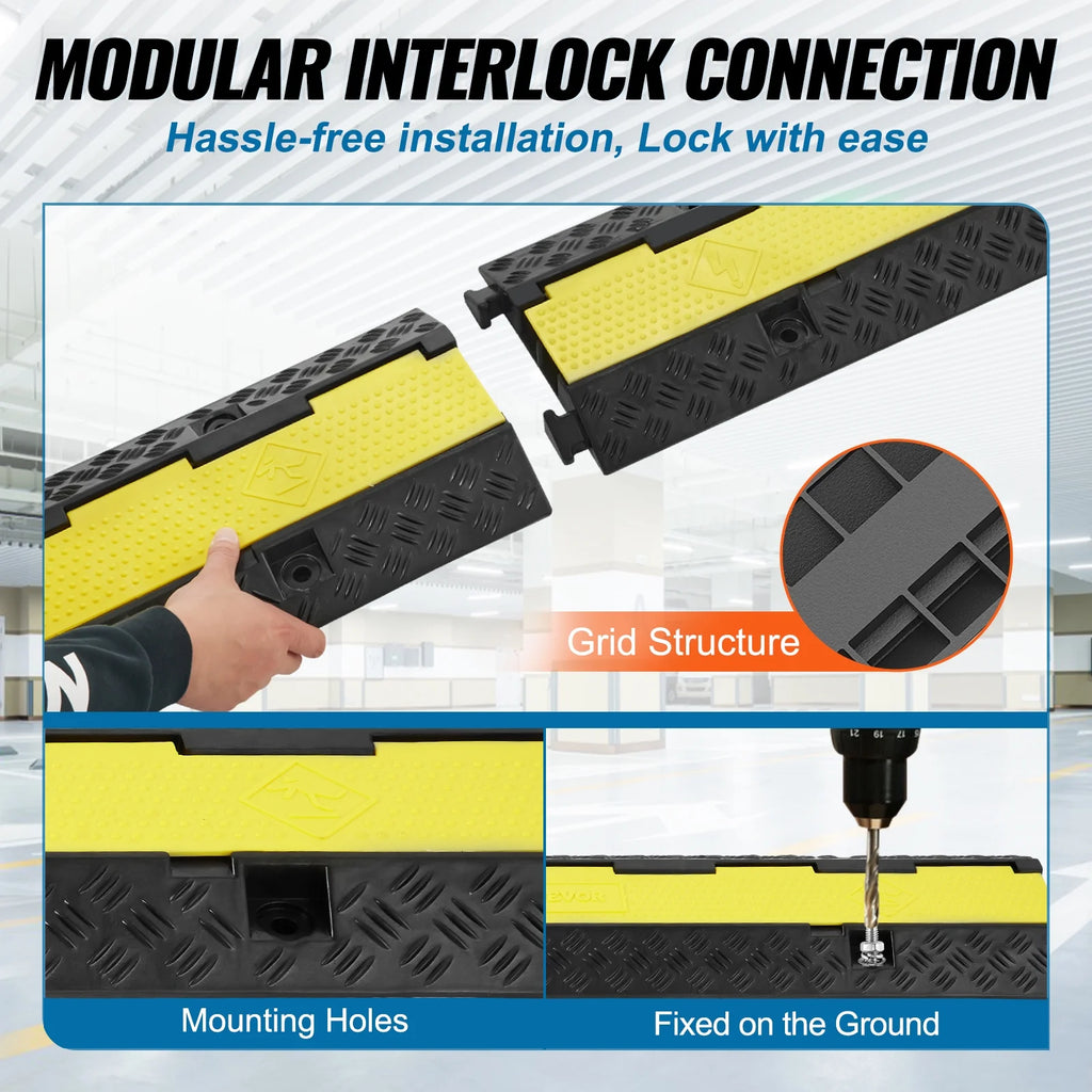 3 PCs 2 Channel Cable Protector Ramp E83420