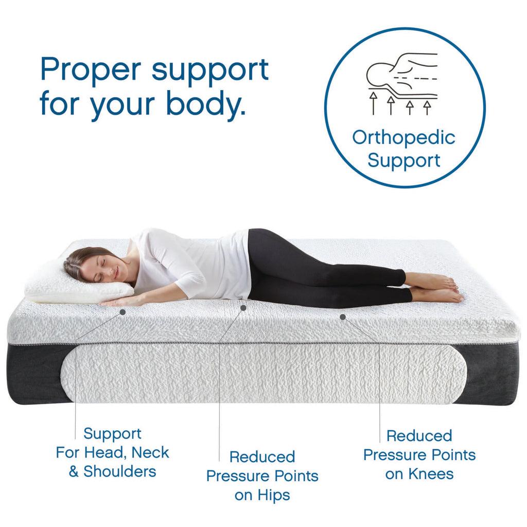 Queen Gel Memory Foam Mattress with 2 Pillows X863796