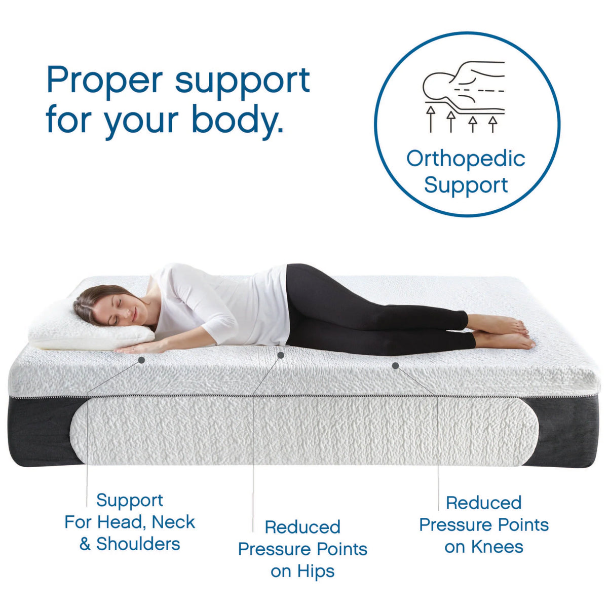 Queen Gel Memory Foam Mattress with 2 Pillows X863796