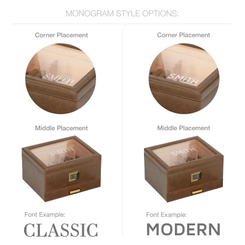 Glass Top Humidor with Cedar and Digital Hygrometer S365123