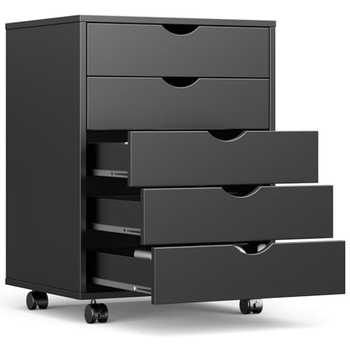 White 7 Drawer Mobile File Cabinet with Wheels F3962