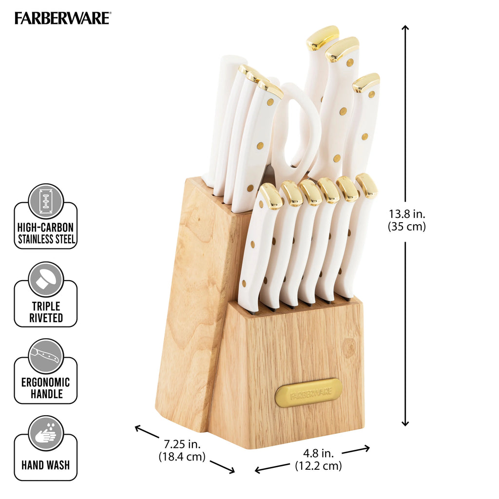 15-Piece Forged Triple Riveted Knife Set with Block X9246