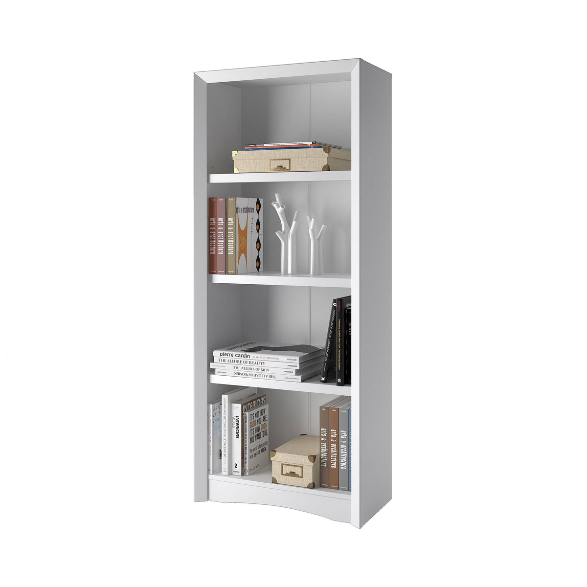 Brown Tall Adjustable Bookcase with Faux Woodgrain Finish L632