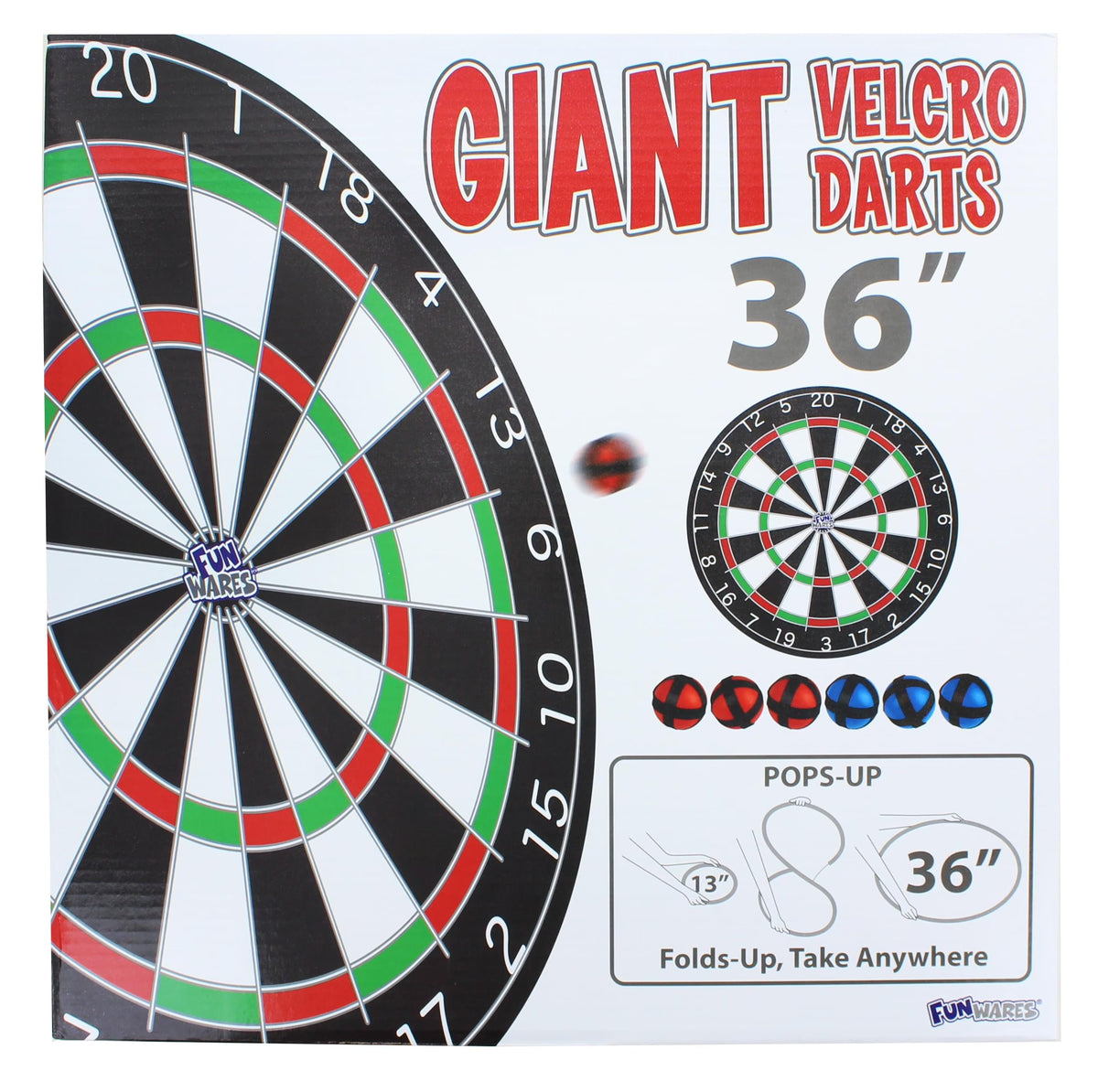 36 Inch Velcro Dartboard with 6 Balls K600