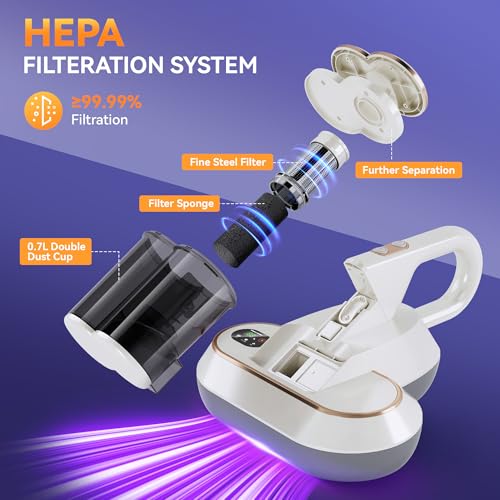 16Kpa Corded Handheld Mattress Vacuum Cleaner with 0.7L Double Cup G512