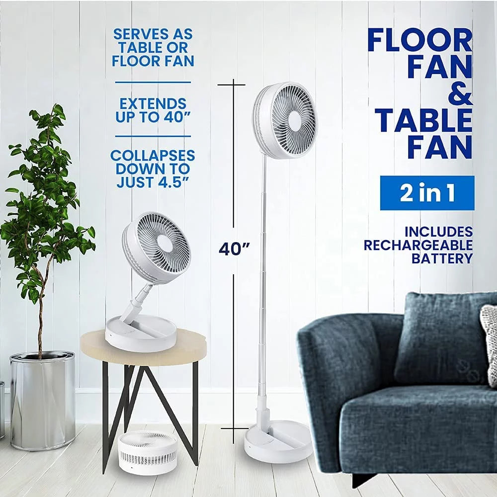 2in1 Foldable Portable Rechargeable Fan L36338
