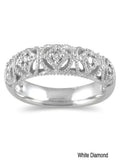 Antique Diamond Wedding Ring Band in White Gold S54093