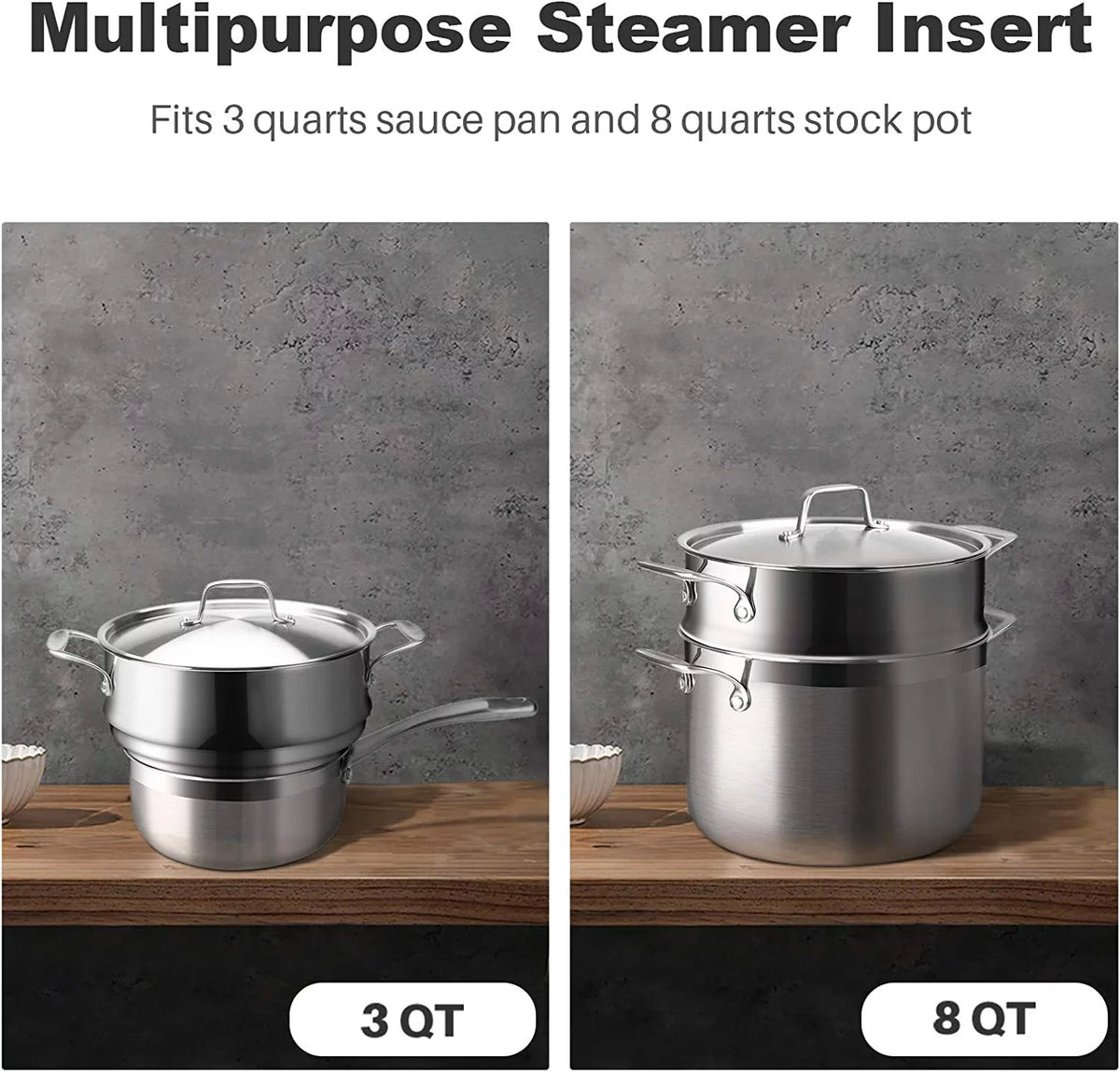 Whole-Clad Tri-Ply Stainless Steel Induction Cookware Set 14PC G8800