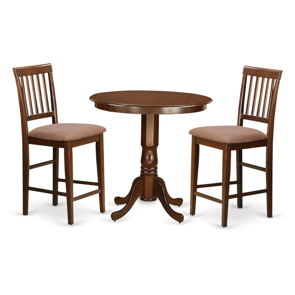3-piece Pub Table and Dining Chair Set in Mahogany W75404