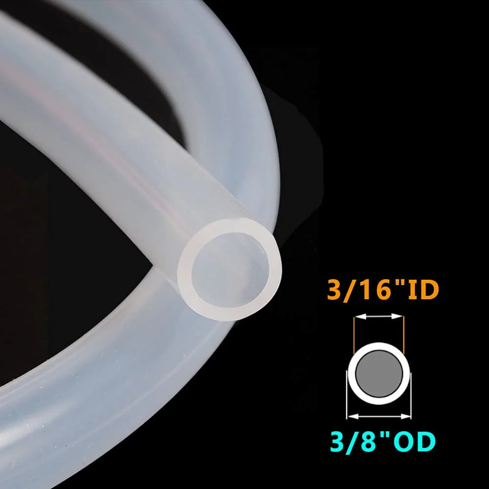 3/16" ID x 3/8" OD Silicone Tubing Food Grade Pure Silicon Tube, 3.28ft Length D7989