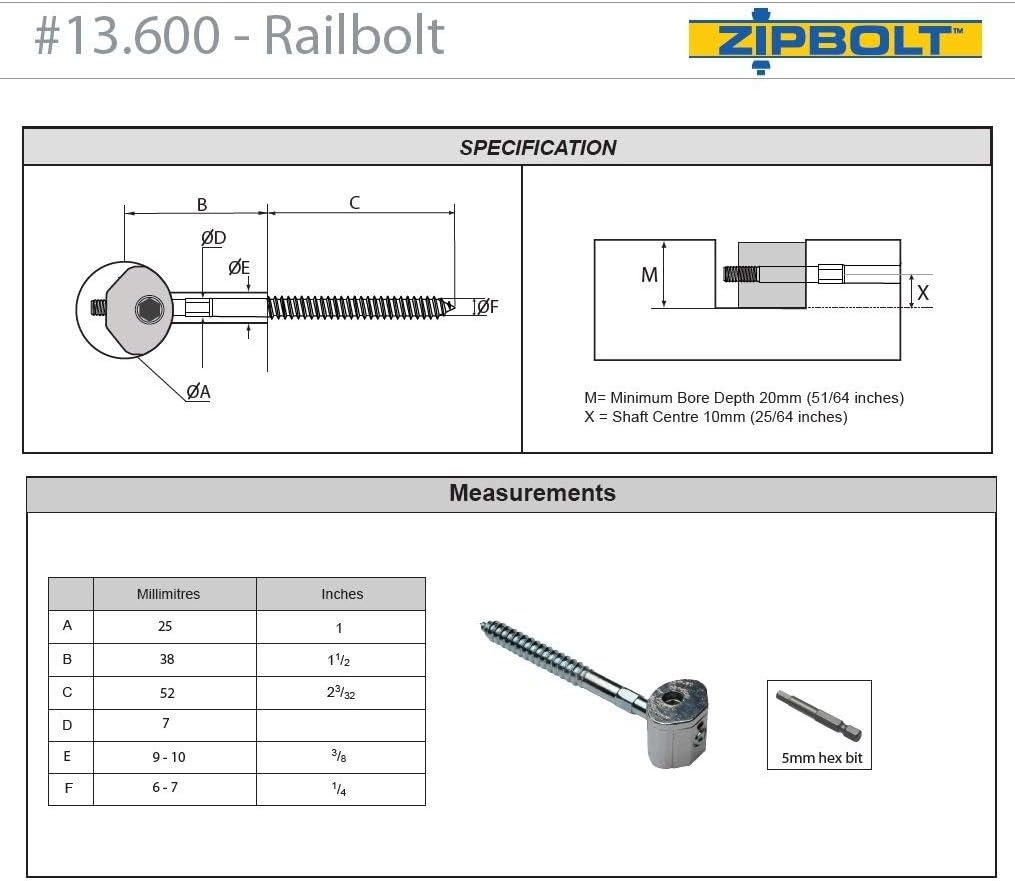 5 Pack Staircase Handrail to Fittings Connector Q849