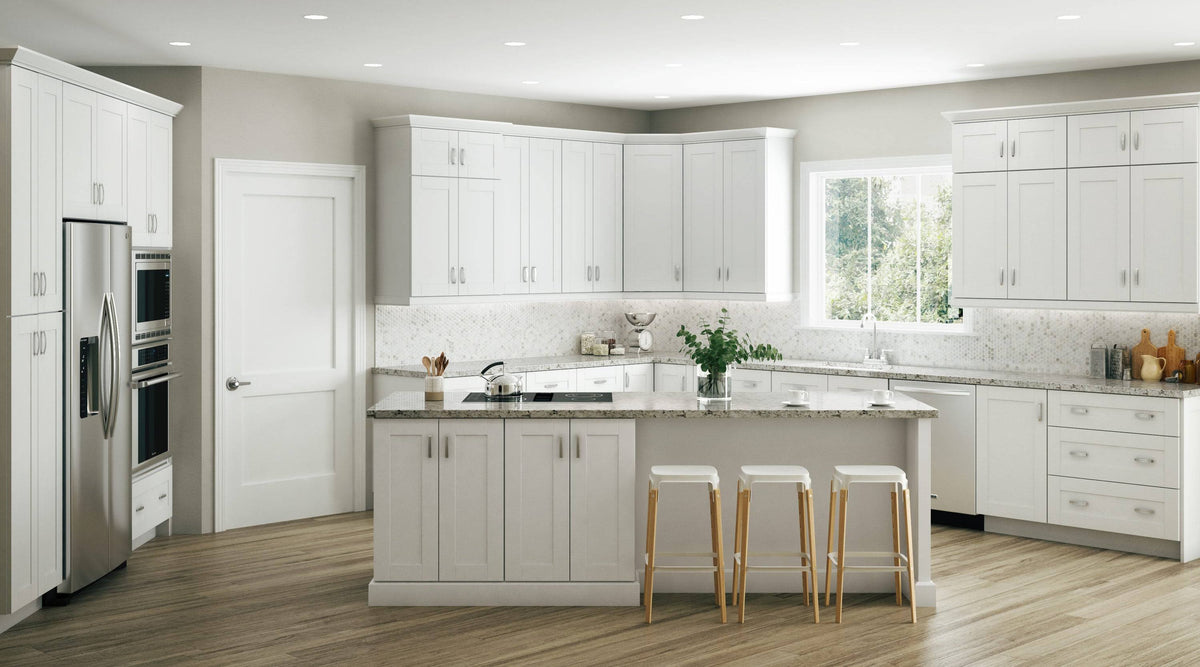 Vesper White Shaker Assembled Plywood Wall Kitchen Cabinet C25410