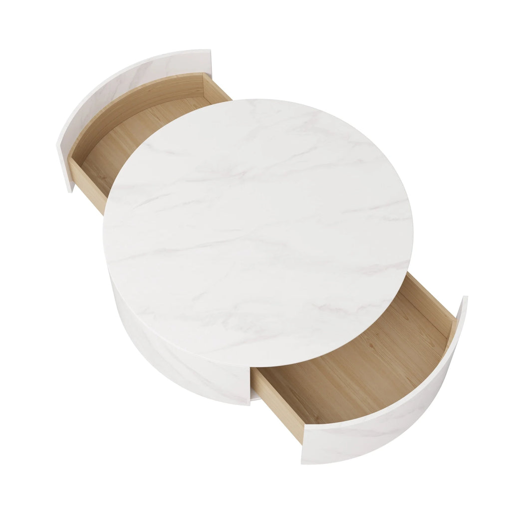 Round Coffee Table with 2 Drawers H3462