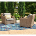 2-Pack Outdoor Lounge Chairs with Cushions and Patio Cover C121