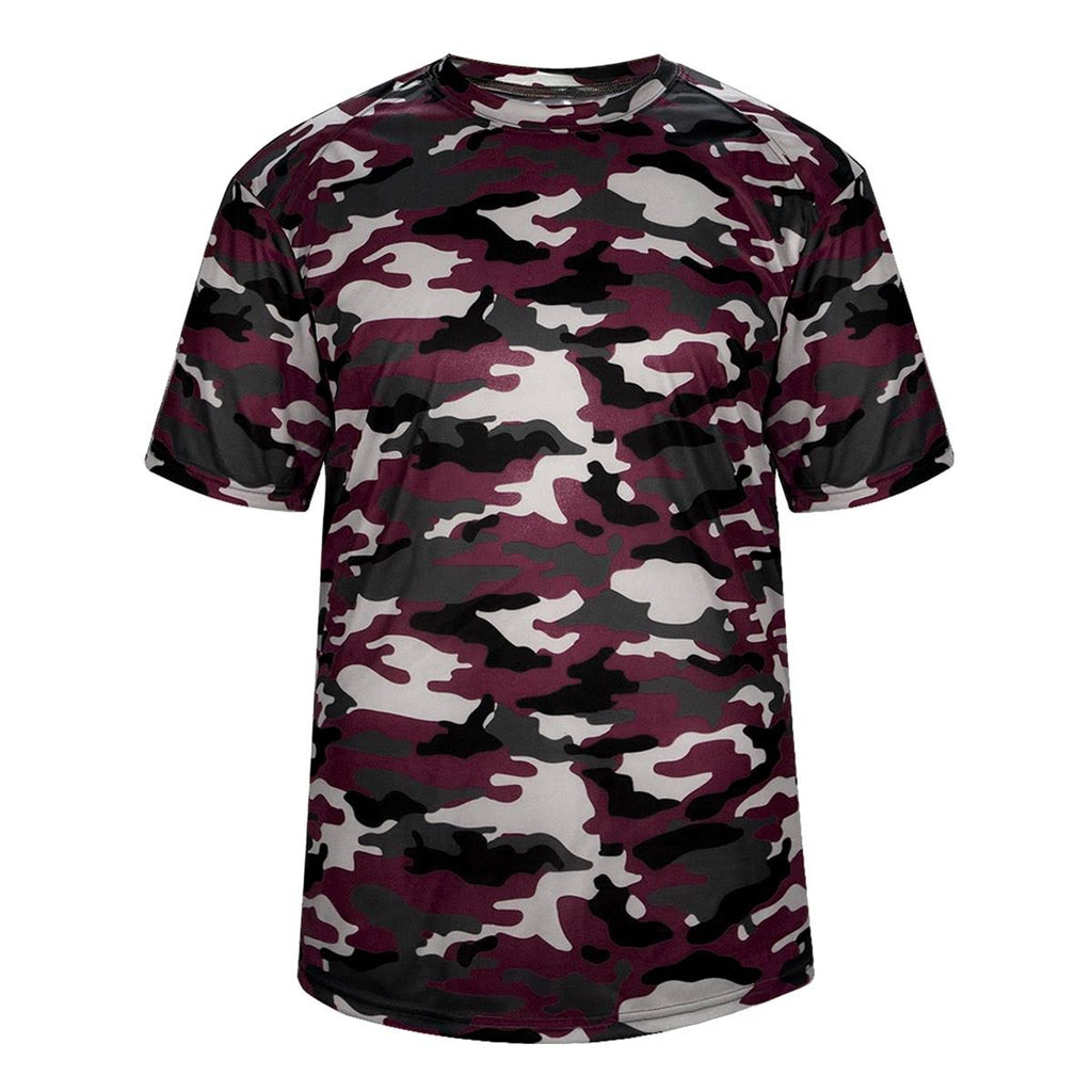 Maroon Camo Youth Tee W894