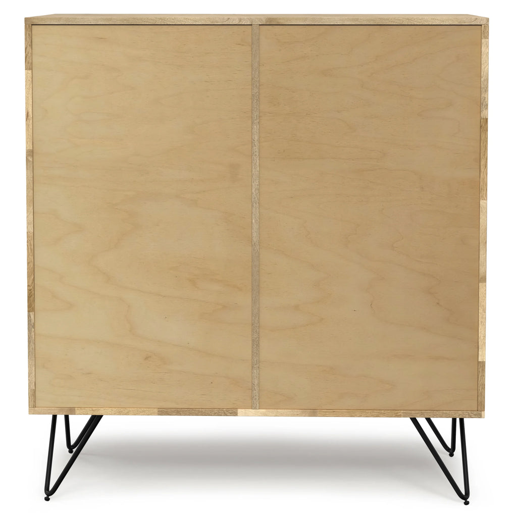 39 inch Wide Solid Mango Wood and Metal Storage Cabinet Y8021