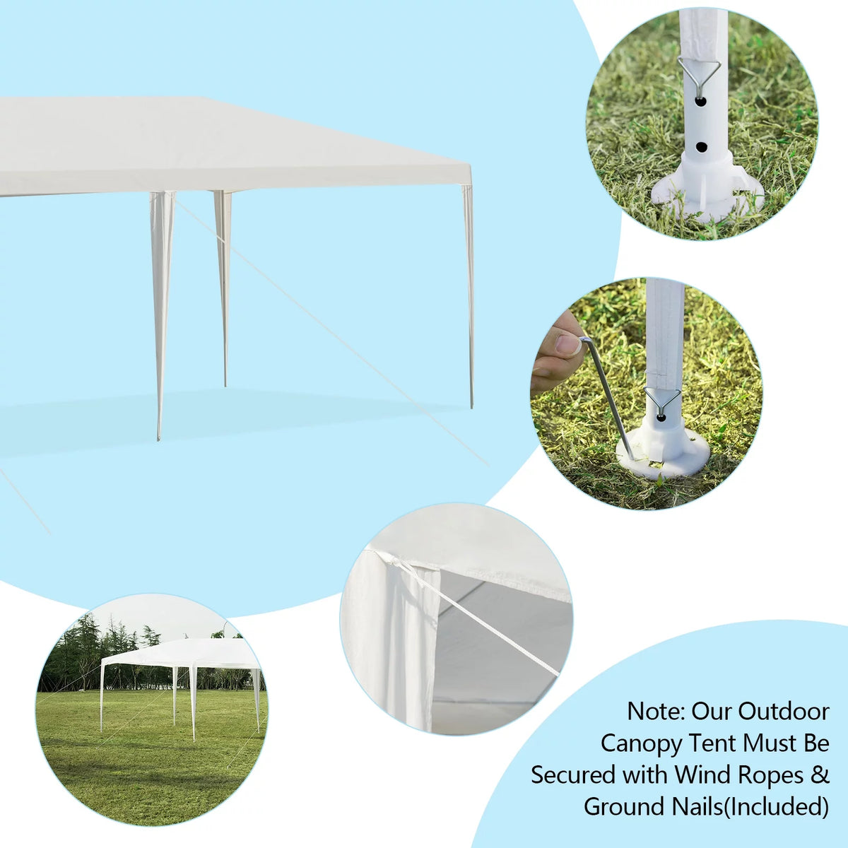 10'x20' Heavy Duty Canopy Tent with Side Walls C228