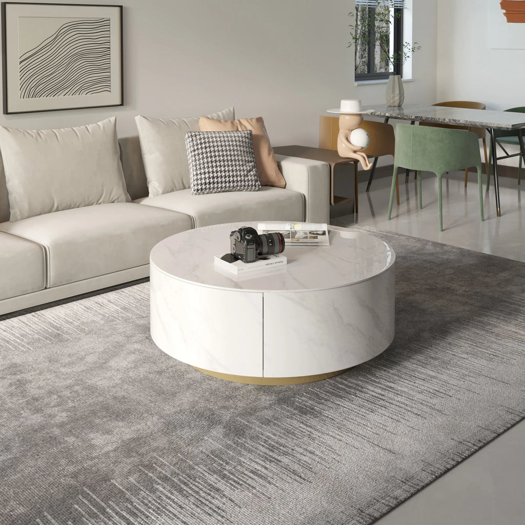 Round Coffee Table with 2 Drawers H3462